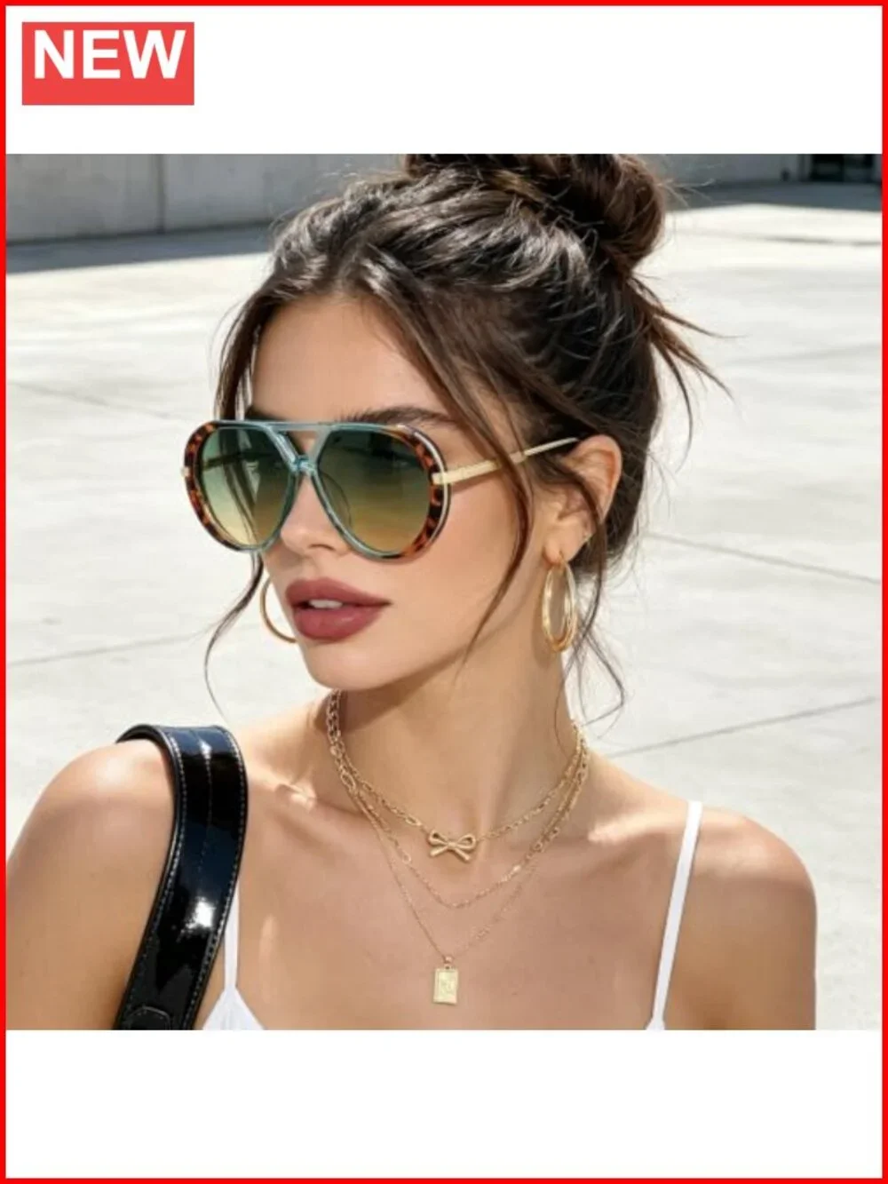 Oversized Aviator Sunglasses Retro Pilot Shades Vintage Chunky UV400